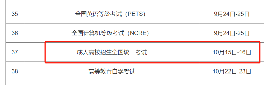 2022年福泉成人高考考试时间